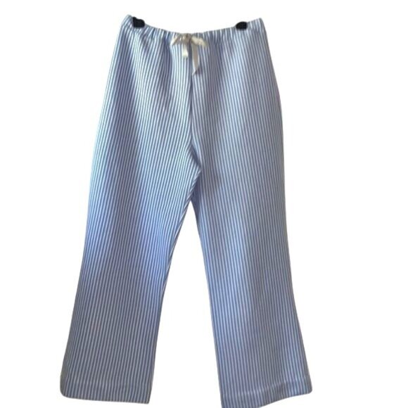 Striped Wide-Leg Pants With Drawstring Waist - Picture 1 of 6